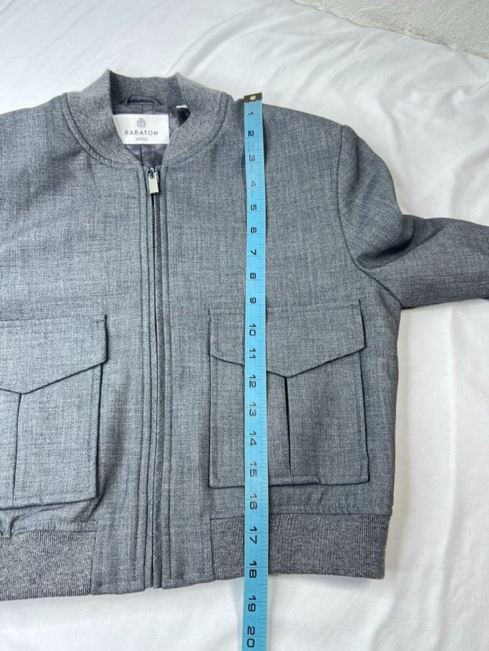 Babaton Aritzia Succession Bomber Jacket Cropped Gray Structured Small - Picture 5 of 16